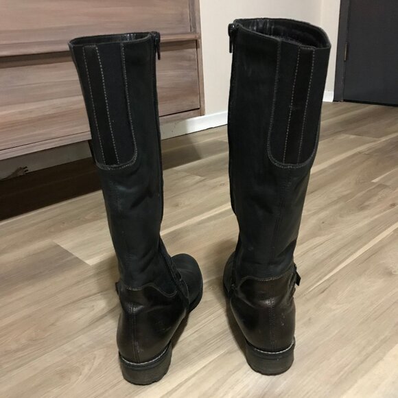 Remonte Tex Ladies Black Tall Leather Riding Boots Size 40 - Picture 3 of 6